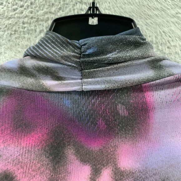 Clara Sun Woo Blouse Womens Small Top 3/4 Sleeve Purple Blue Black - Picture 8 of 8